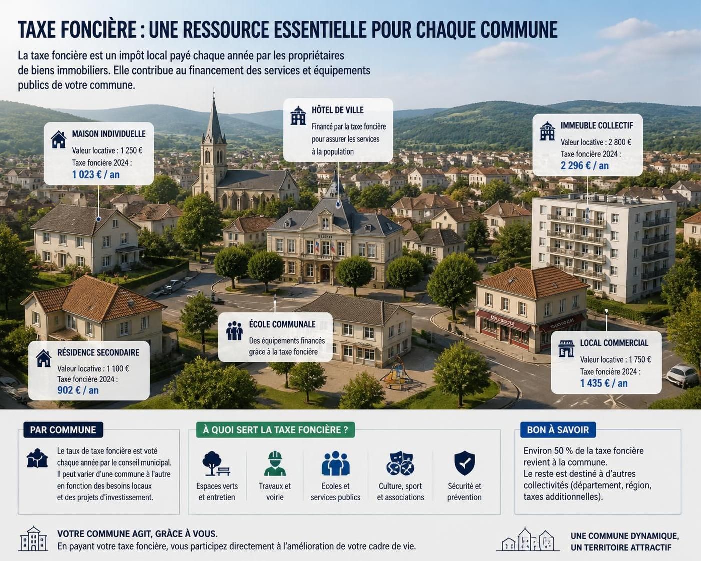 découvrez tout ce qu’il faut savoir sur la taxe foncière par commune en 2026, son fonctionnement, son calcul, et les différences selon les territoires.