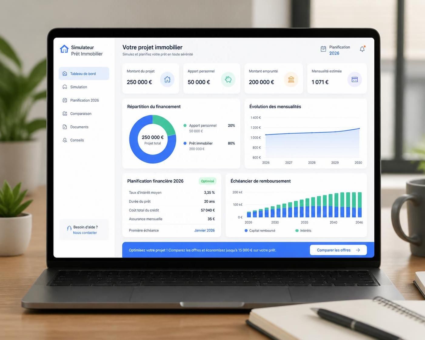 simulez votre prêt immobilier facilement pour optimiser votre budget et réussir votre achat immobilier en 2026. découvrez nos conseils et outils de simulation.
