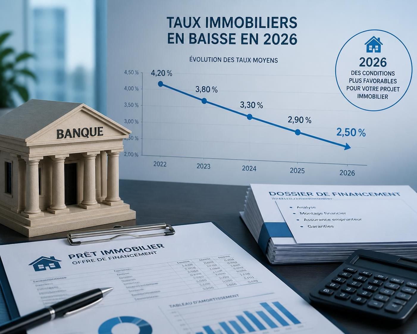 découvrez ce que la baisse des taux de crédit immobilier en 2026 signifie pour vous, les opportunités à saisir et les conseils indispensables pour votre projet immobilier.
