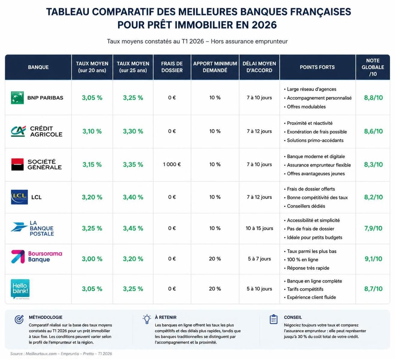 découvrez quelle est la meilleure banque pour un prêt immobilier en 2026, avec des conseils pour choisir l'offre la plus avantageuse selon votre profil et vos besoins.