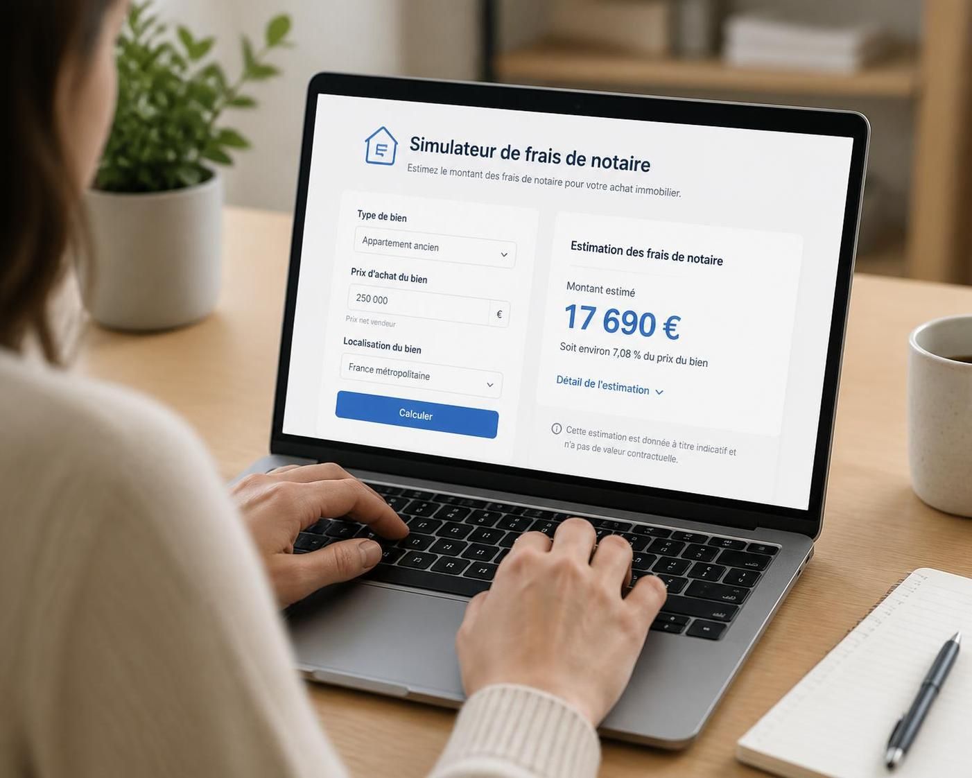 estimez facilement vos frais de notaire grâce à notre simulateur simple et rapide. calculez vos coûts notariaux en toute transparence pour un achat immobilier serein.