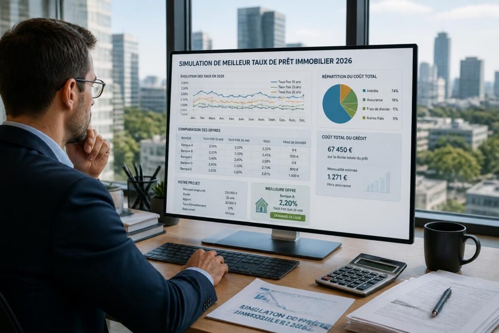 découvrez comment réaliser une simulation de meilleur taux pour votre prêt immobilier en 2026 et comparez efficacement les offres pour faire le meilleur choix.